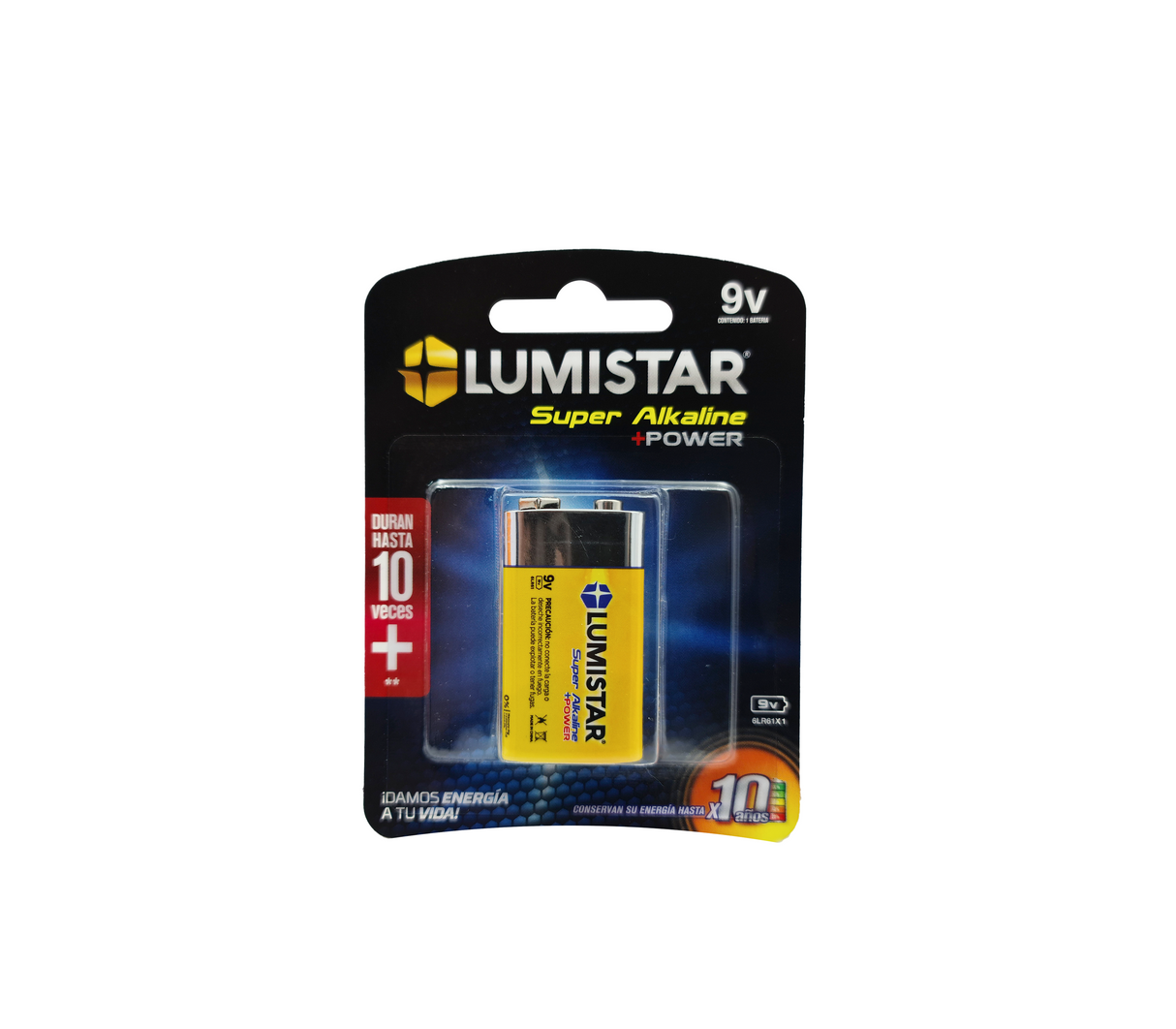 Batería super alkalina 9V Lumistar