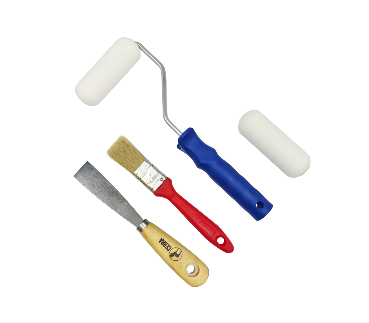 Mini set para pintar metales brocha/rodillo cromado Cebra