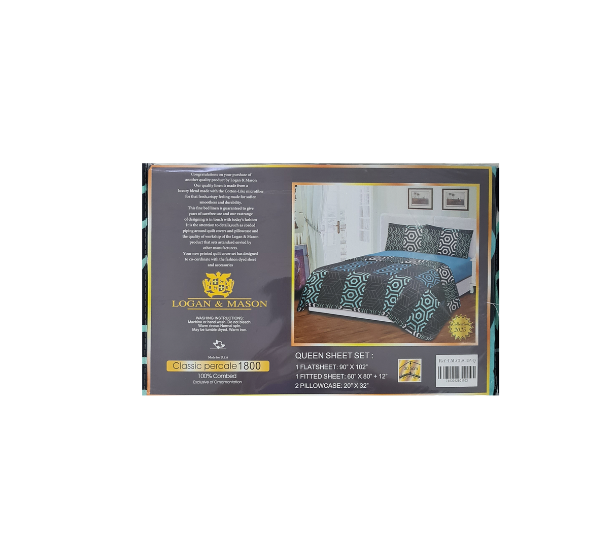 Juego de sábana queen 1800 Logan & Mason
