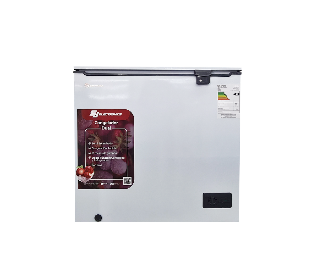 Congelador horizontal 200 litros blanco interior/Blanco Sj Electronics