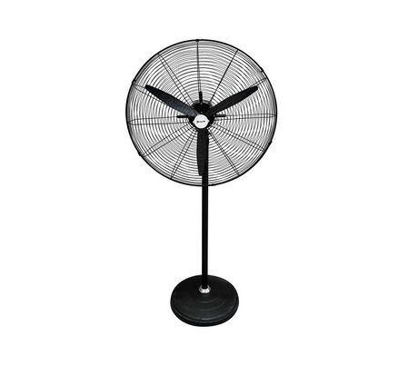 Ventilador industrial de Pedestal 26" 3 aspa plástica 130w negro Powerfik