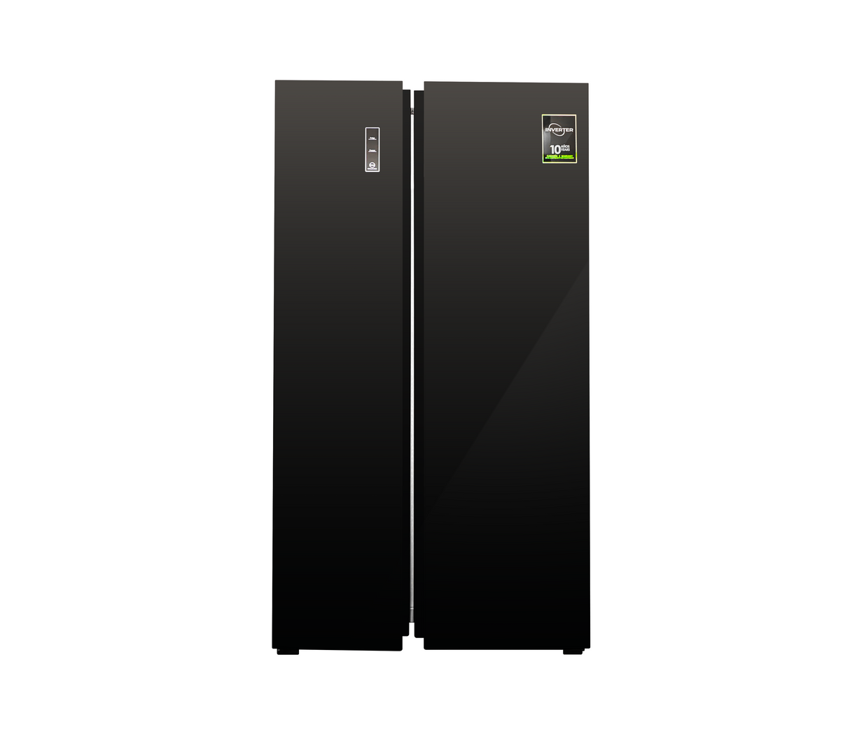Nevera side by side 520lt (18.4pies) puerta tipo espejo negro Vetrux