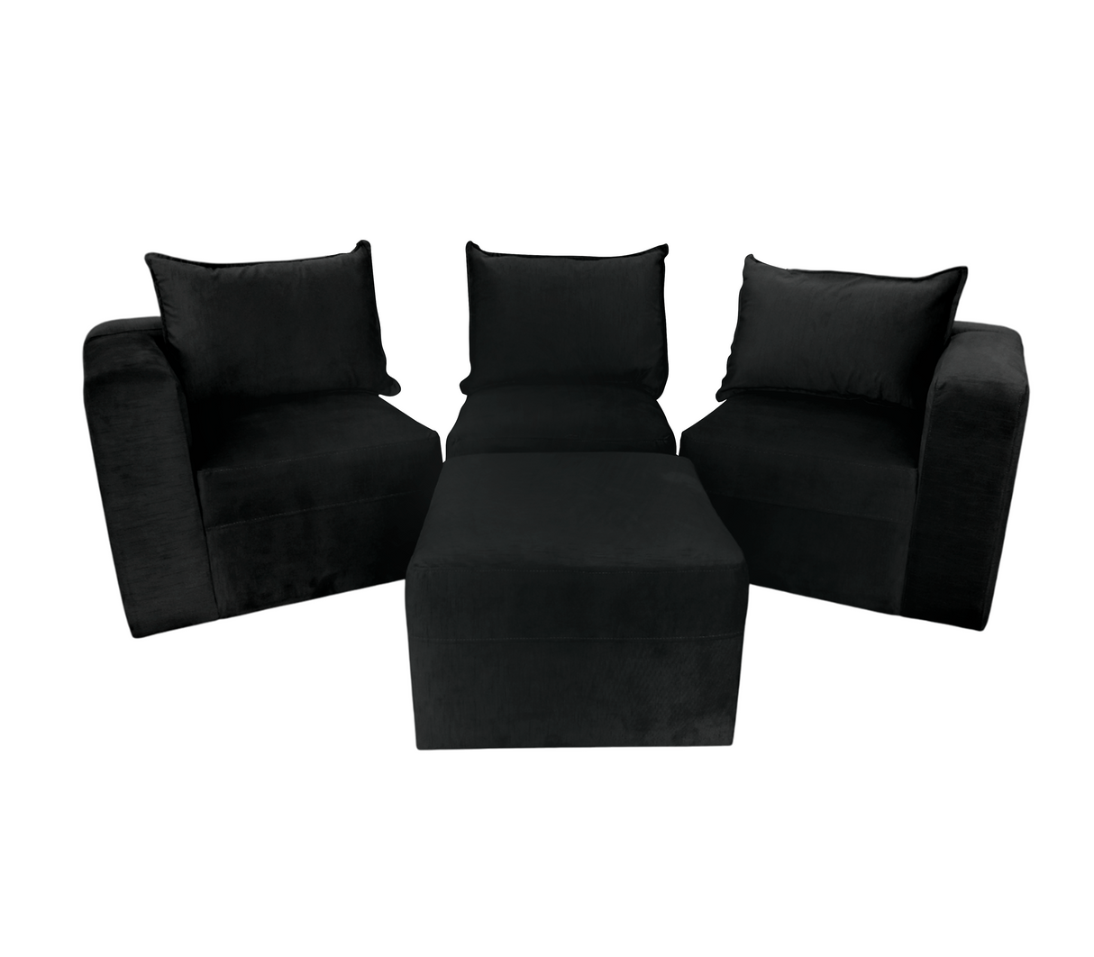 Juego de recibo l terciopelo negro Driha