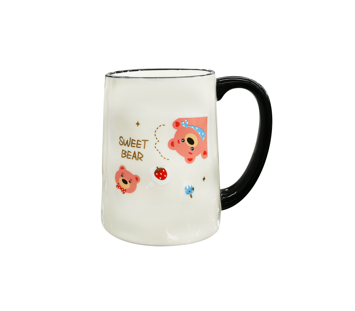 Taza de porcelana blanca diseños varios Mo Import