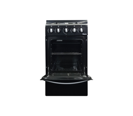 Cocina a gas 20" de piso 4h c/horno negro Nero