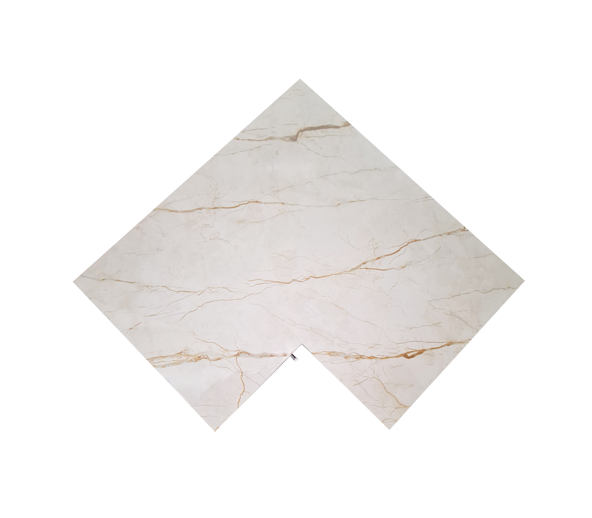 Gabinete/Mesón de Cocina Esquinero C/2Puertas Tope en PVC Marmolizado Powerfik