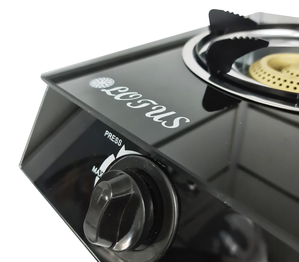 Cocina a gas 2 h vidrio negro-dis. Tribal Lotus