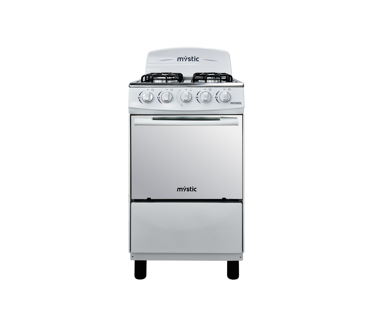 Cocina a gas agata 4 hornillas (20") blanca Mystic