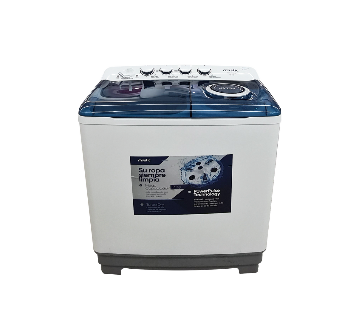 Lavadora semiautomática con bomba doble tina 13kg Mystic