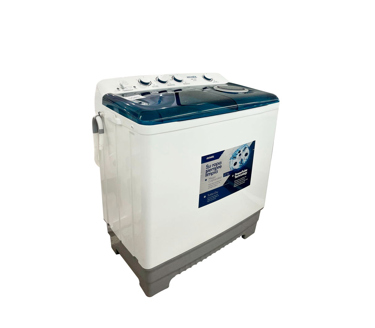Lavadora semiautomática con bomba doble tina 22 KG Mystic