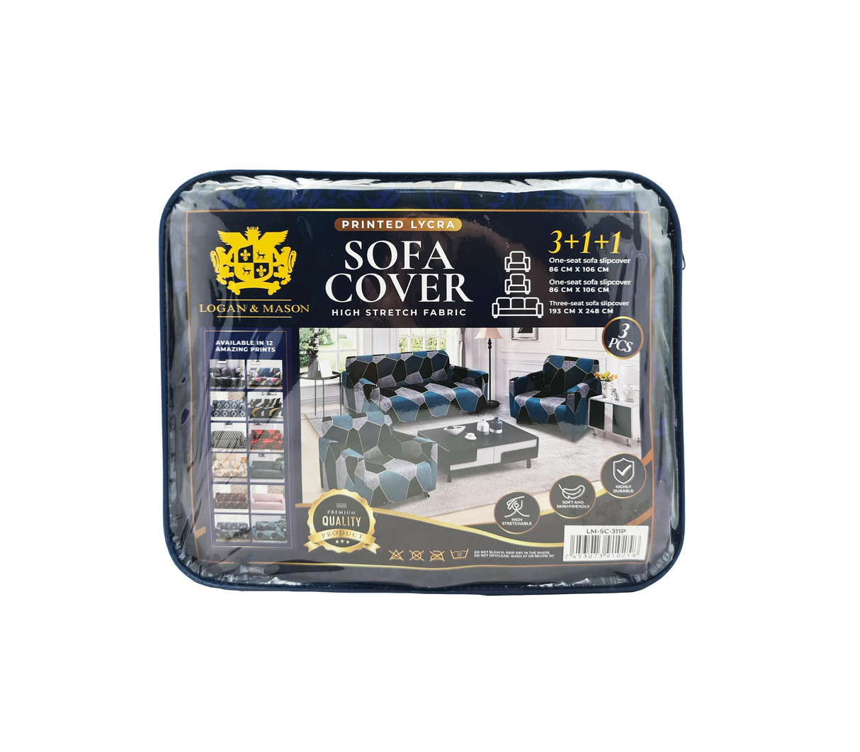 Forro de muebles 3+1+1 estampado Logan & Mason