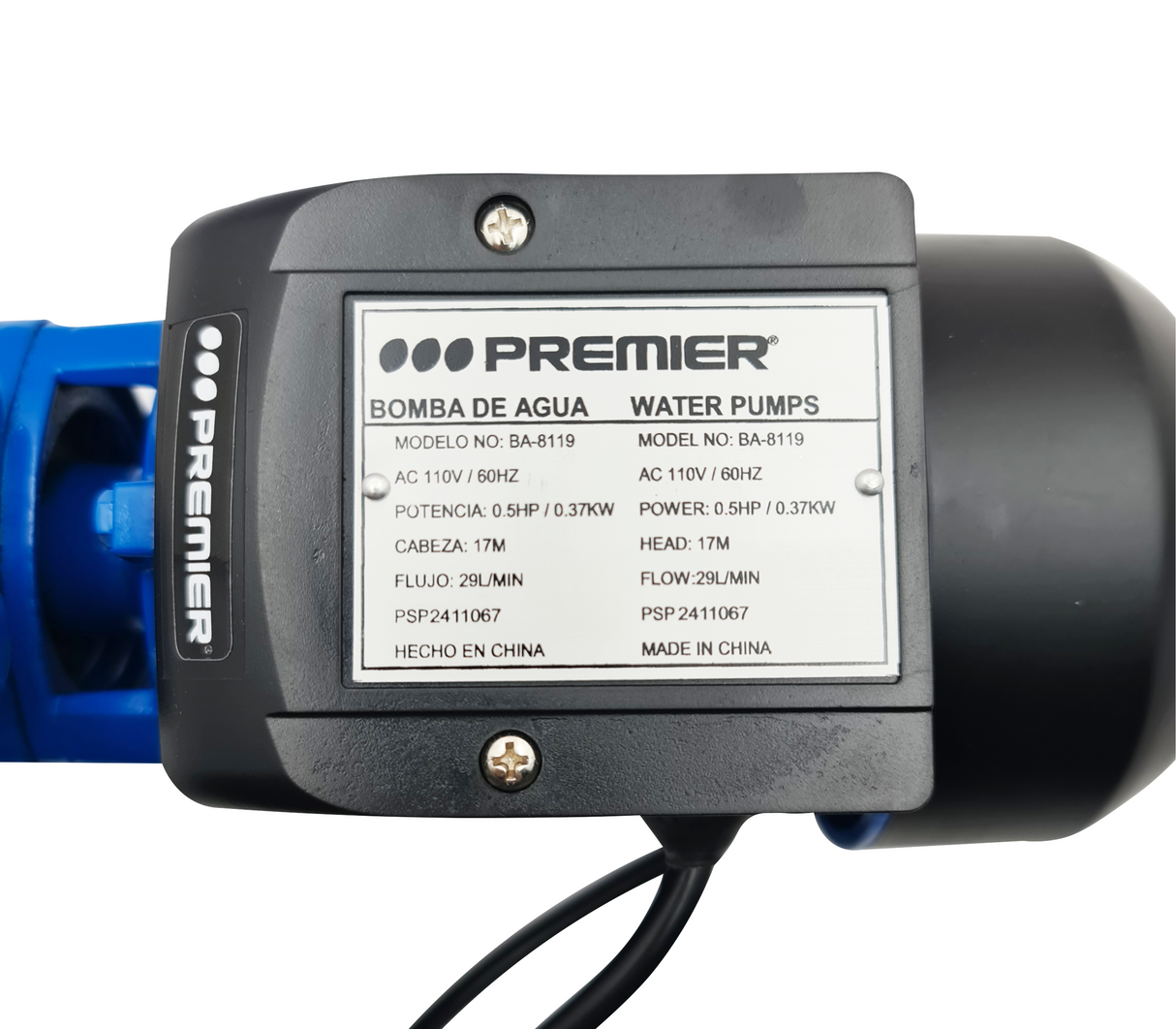 Bomba de agua 1/2 HP 110V (BA-8119) Premier
