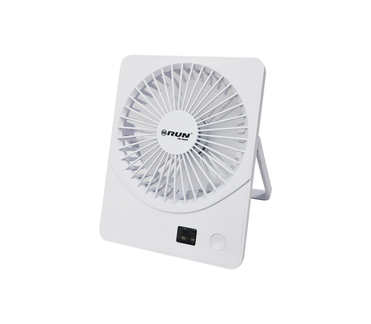 Ventilador recargable portátil pantalla digital 4" blanco Run