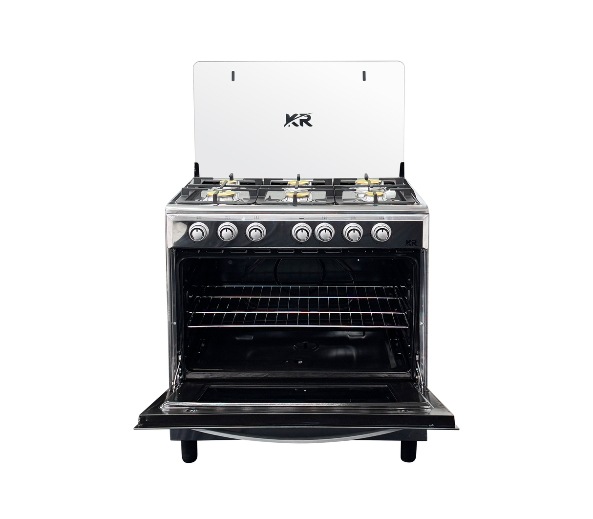 Cocina a gas 6 hornillas acero/plateado KR PLUS