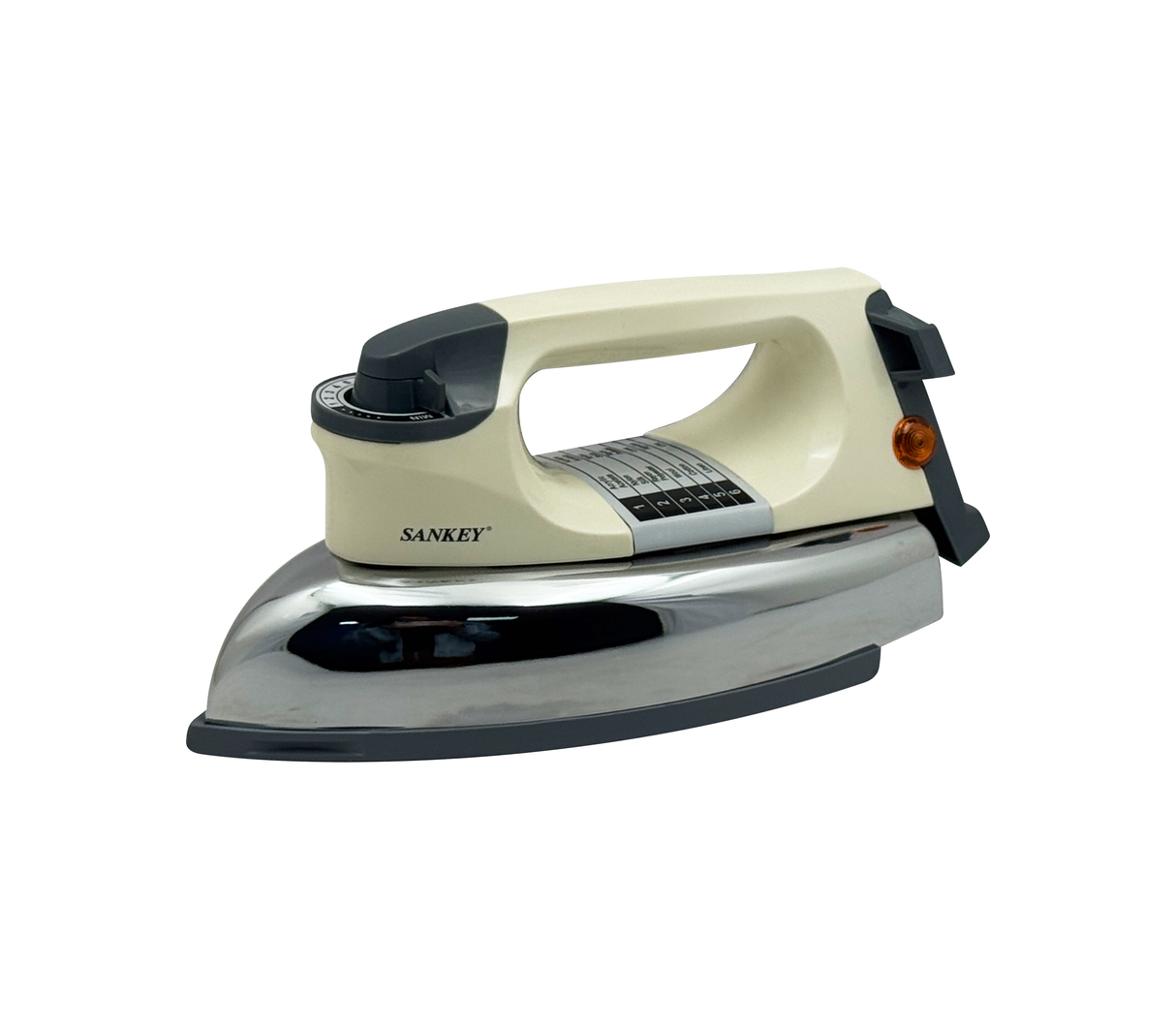 Plancha seca suela Antiadherente 1000W blanca/gris/acero inoxidable Sankey