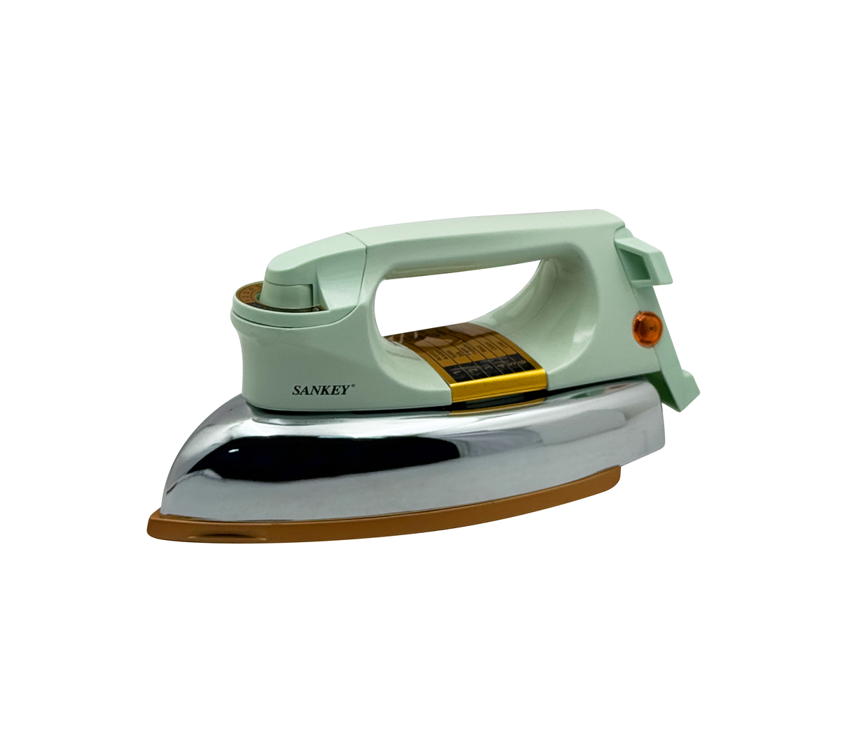 Plancha seca de lujo suela antiadherente 1000W blanca/acero inoxidable Sankey