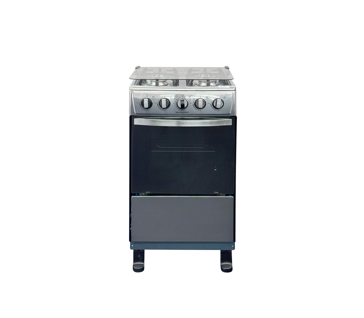 Cocina a gas 20" de piso 4 hornillas acero inoxidable Premier