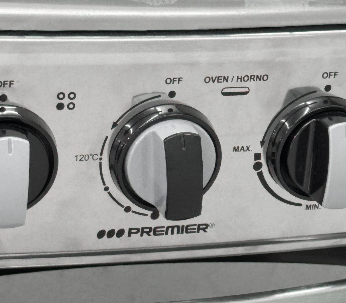 Cocina a gas 20" de piso 4 hornillas acero inoxidable Premier