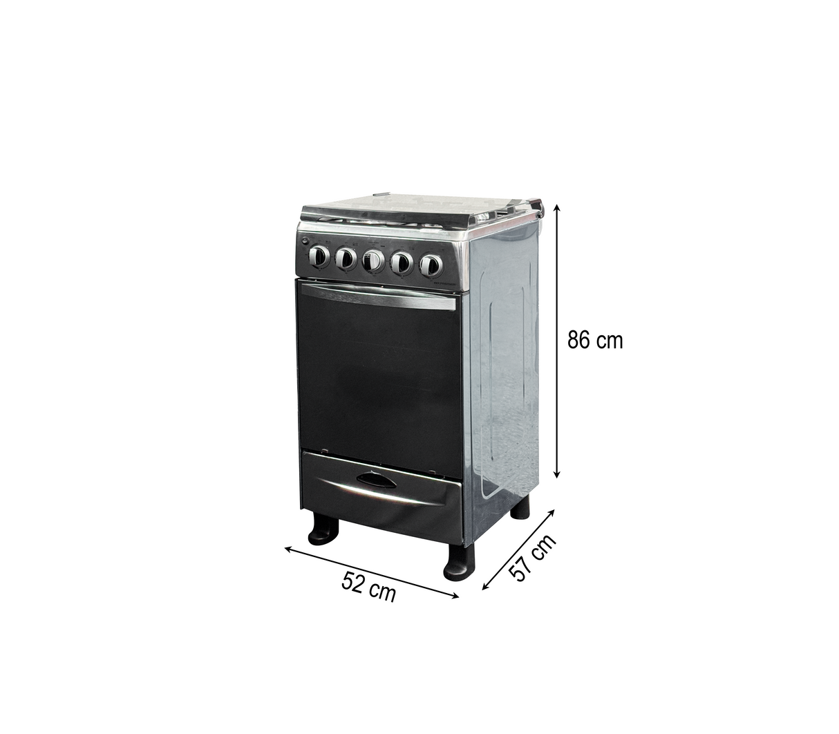 Cocina a gas 20" de piso 4 hornillas acero inoxidable EF-60009GH(SS) Premier