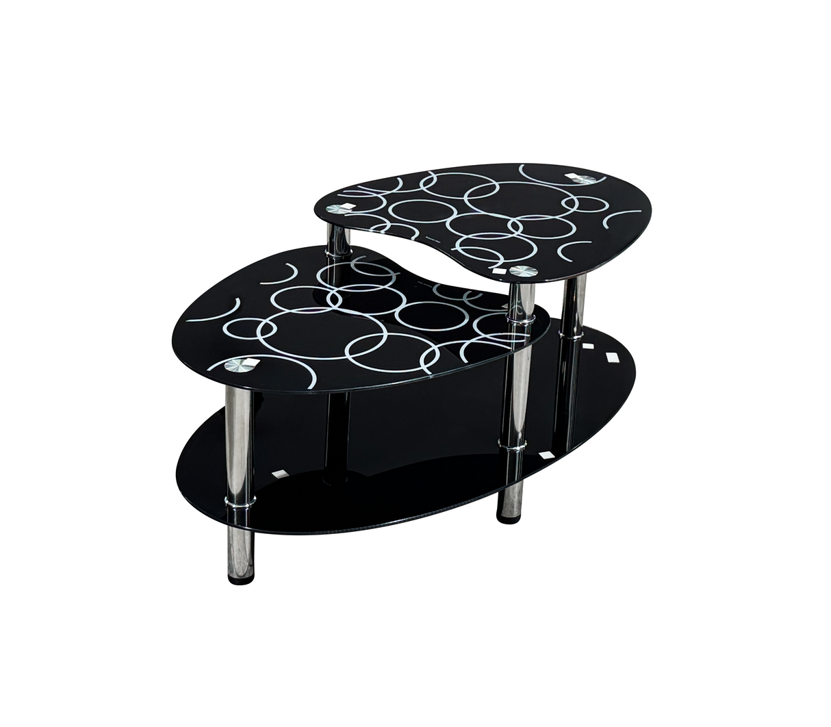 Mesa centro negro/blanco dis.circulos JSRI