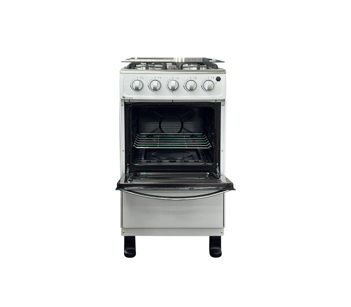 Cocina a gas 20" de piso 4h c/horno blanca mod.sencillo sj-20b SJ Electronics