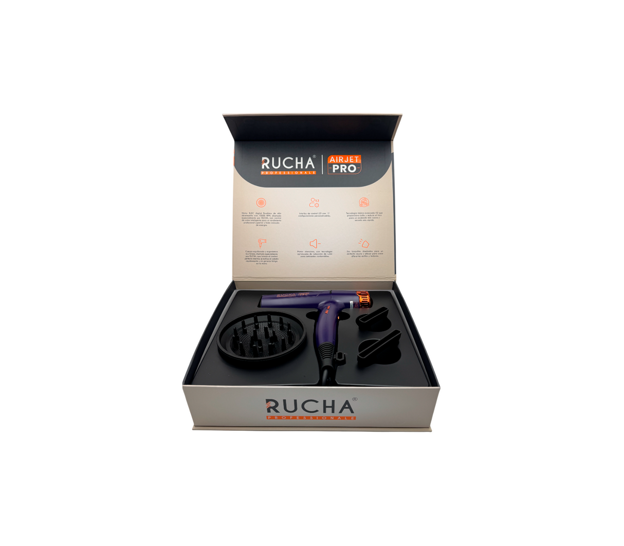 Secador de cabello Airjet Pro 70000 cobalto/terracota Rucha