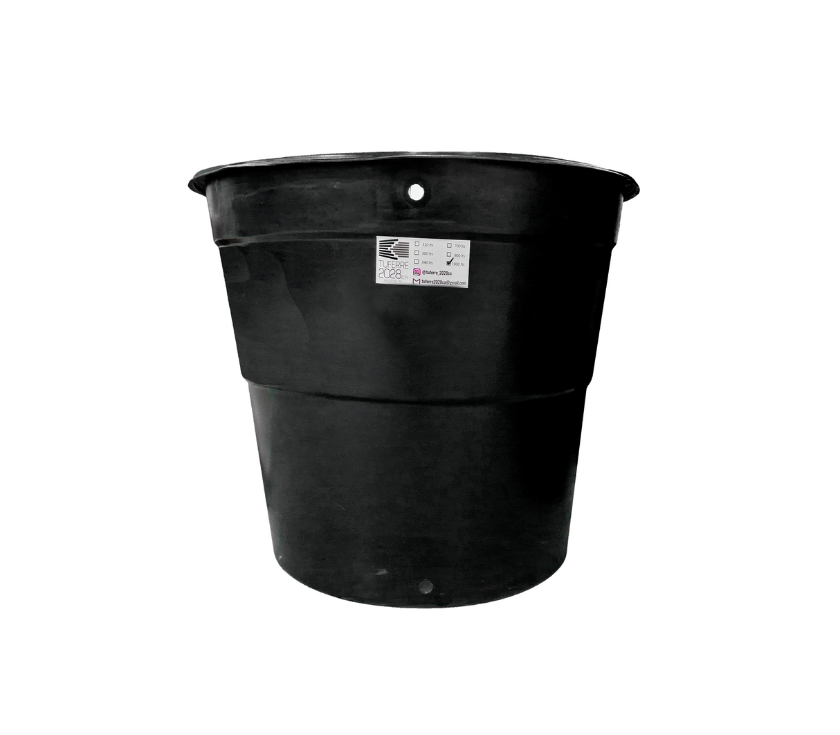 Tanque tipo vaso 1300 litros negro Tuferre 2028