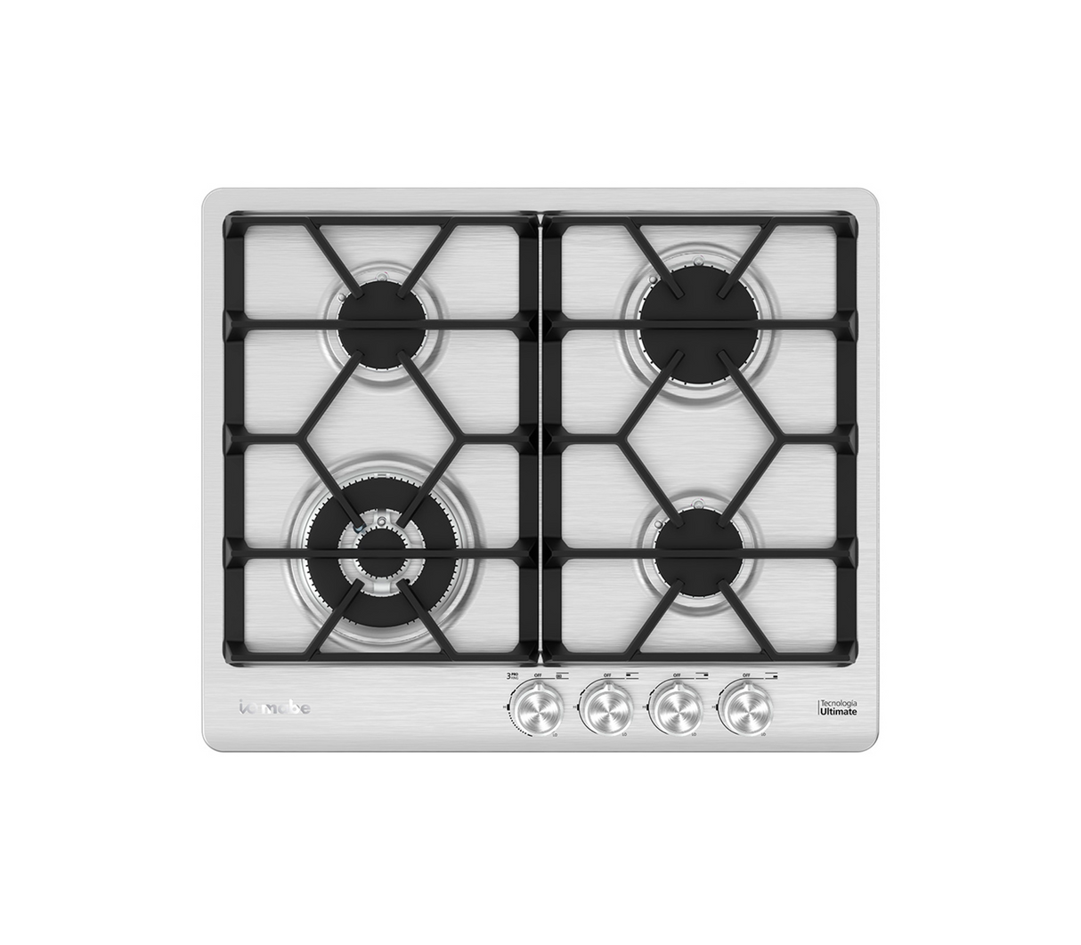 Tope de cocina a gas 4 hornillas IO 62 cm acero/inox Mabe