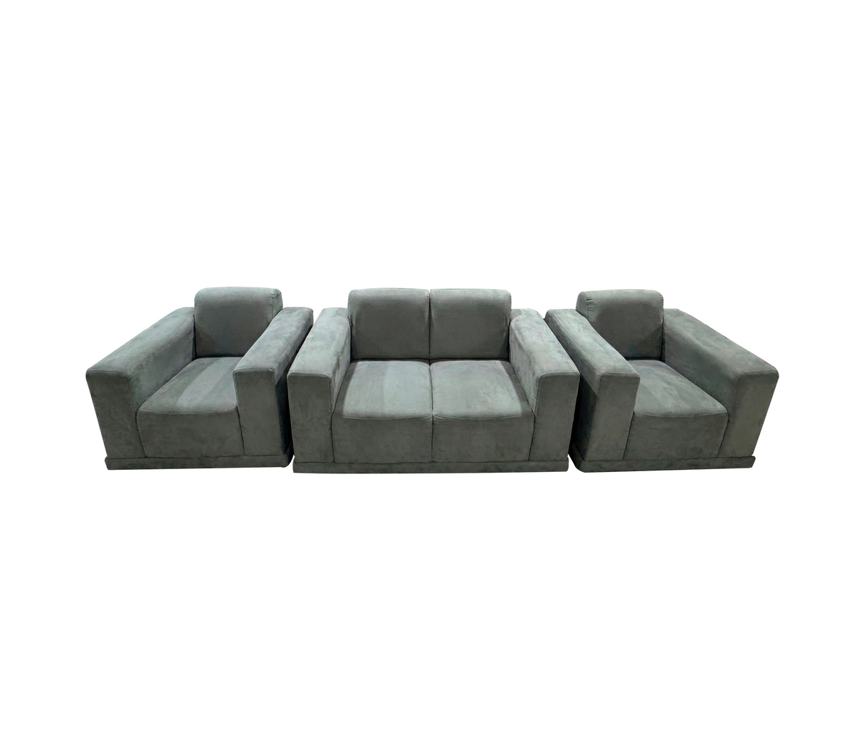 Juego de recibo Roma gamuza 1, 1 y 2 puestos gris Fabricadora Man