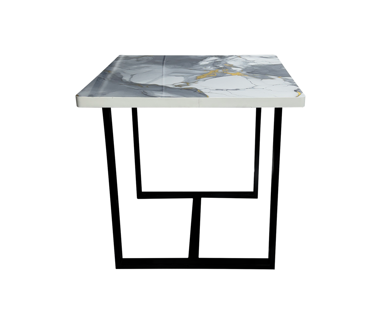 Mesa de comedor 4 puestos c/marmolizado claro cuadrado Powerfik