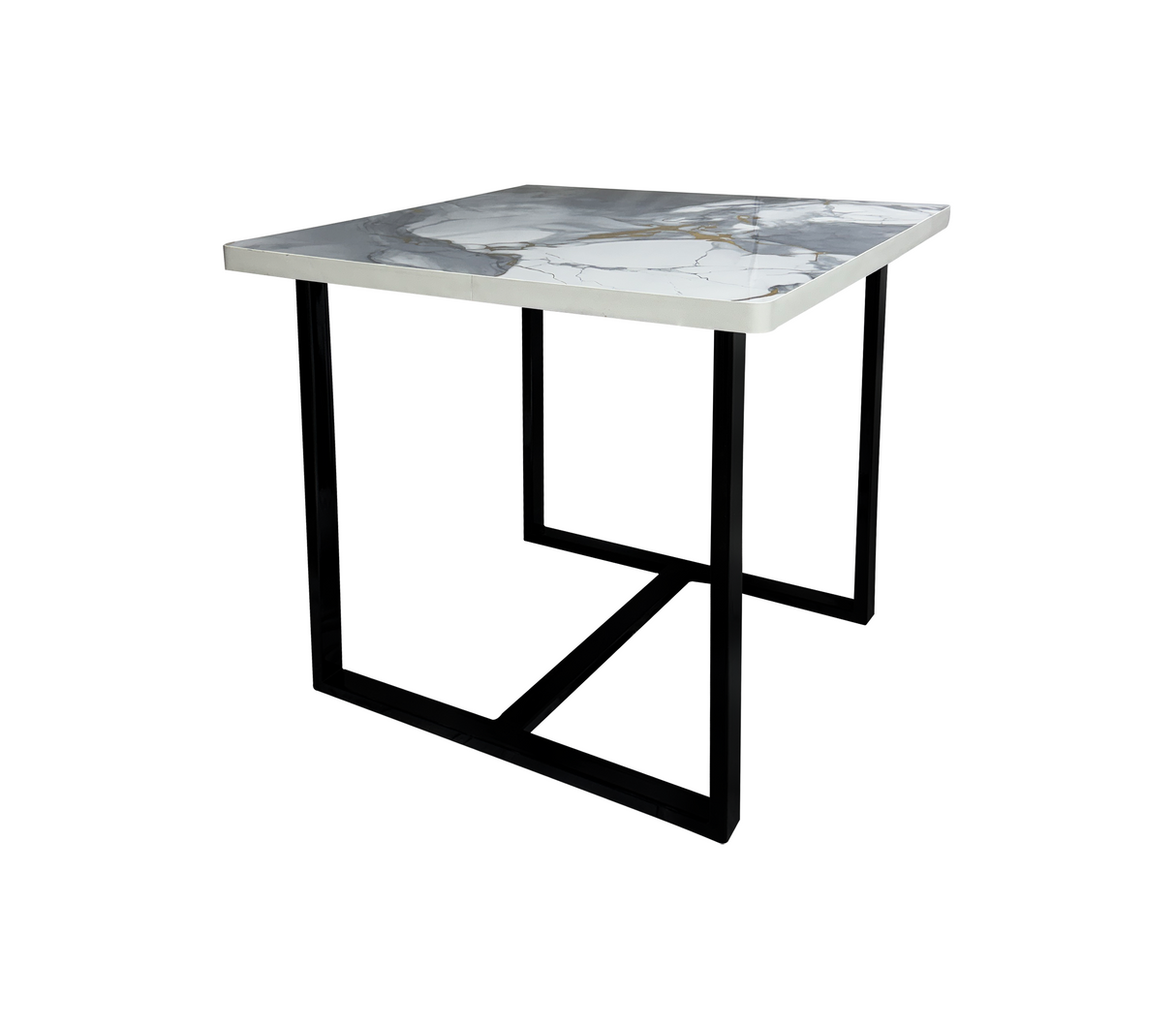 Mesa de comedor 4 puestos c/marmolizado claro cuadrado Powerfik
