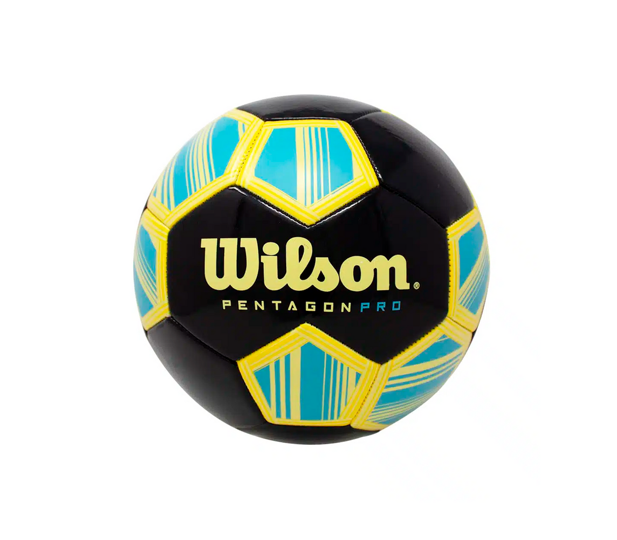 Balón de fútbol N.° 5 Pentagon Pro negro con azul y amarillo Wilson