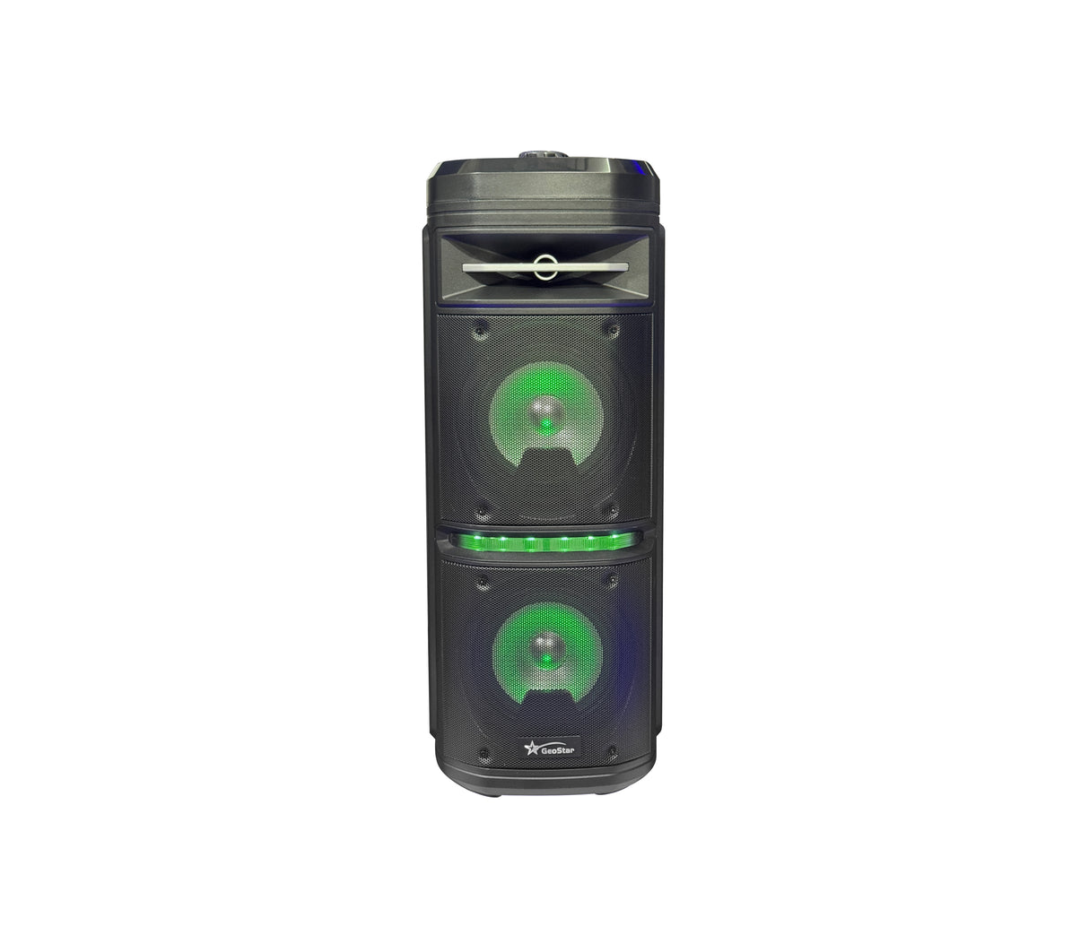 Corneta recargable 6,5” x2 portátil con micrófono 30W Geostar