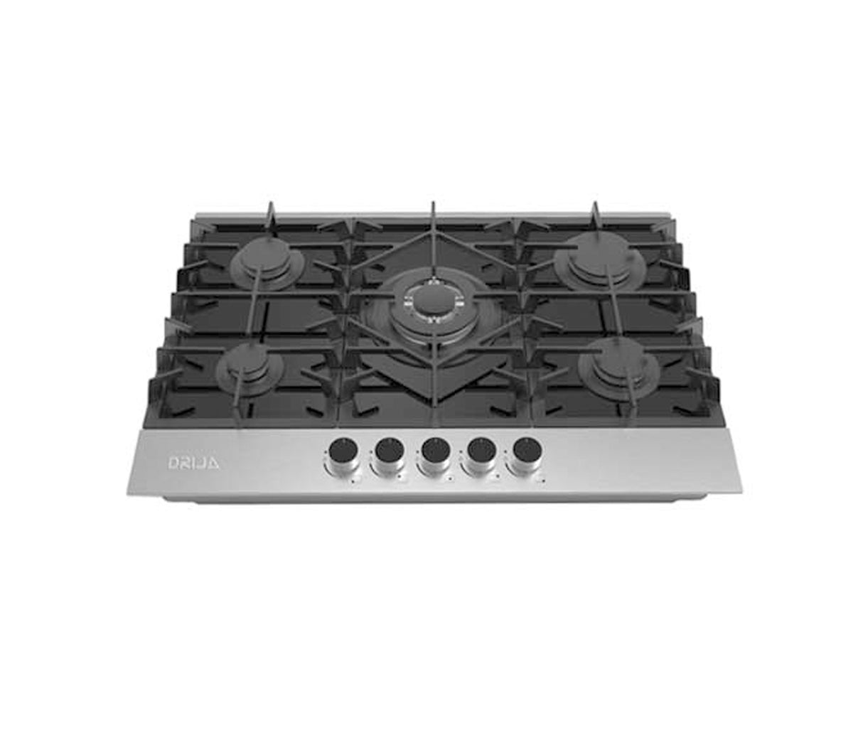 Tope de cocina a gas vitro-acero Ferrara pro 5 hornillas 76cm Drija
