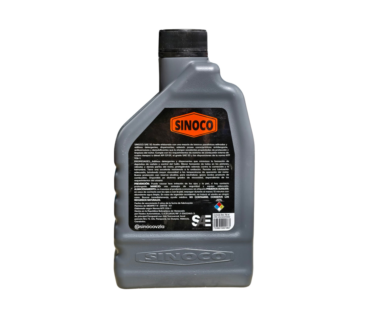 Aceite Sinoco SAE 50 1 litro Sinoco