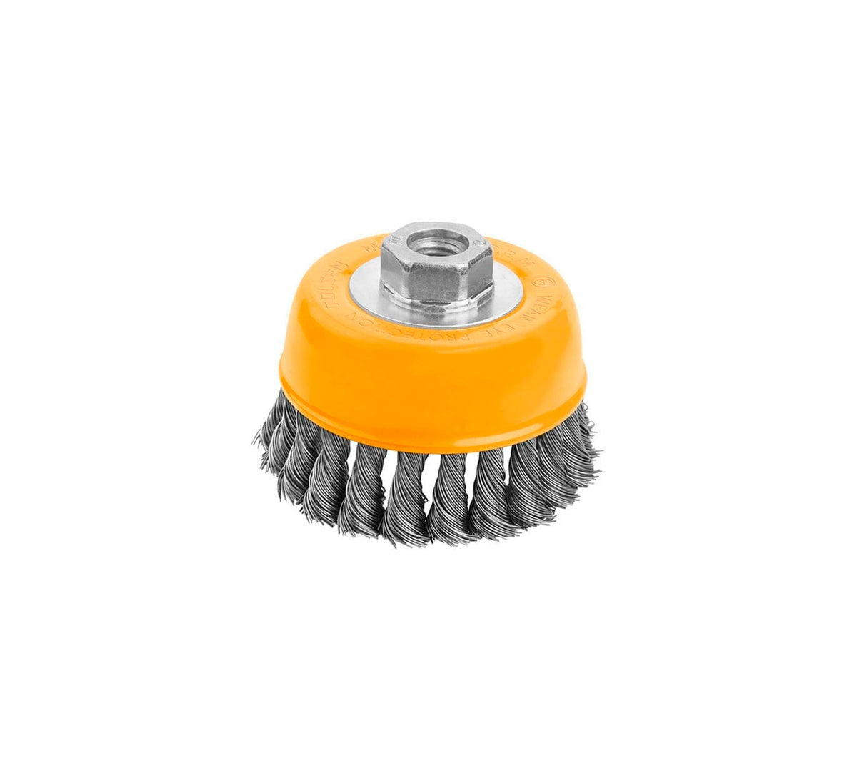 Cepillo de alambre industrial con copa de tuerca 3" Tolsen