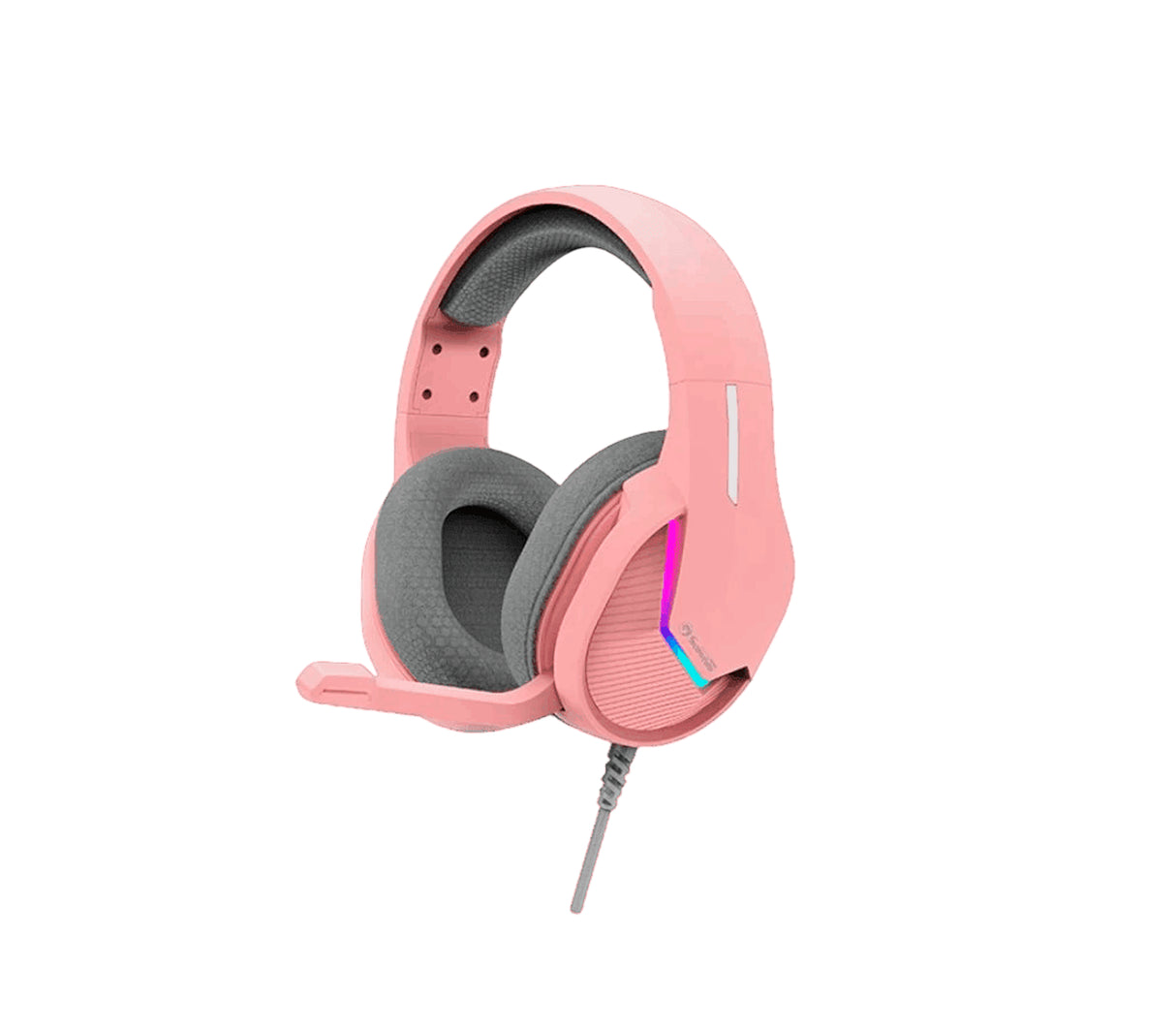 Audífonos gaming con micrófono Tactic 40 rosado RGB Marvo