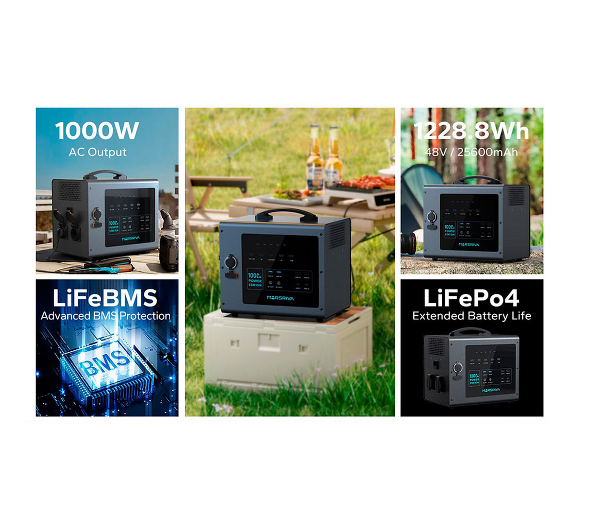Estación eléctrica 1000W/25600 mAh MP10 Marsriva