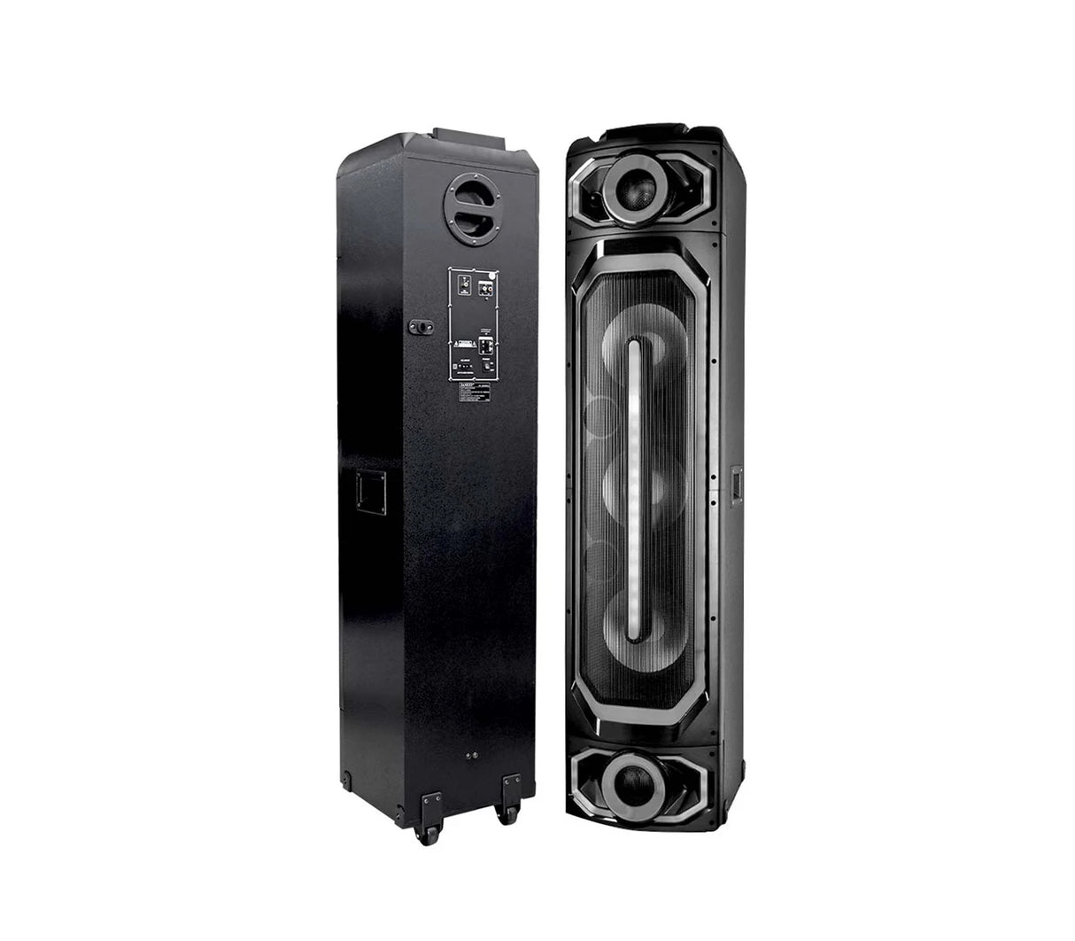 Corneta recargable 10"x3 Subwoofer karaoke/LED/Amplif. cont. y micrófono 100W Sankey