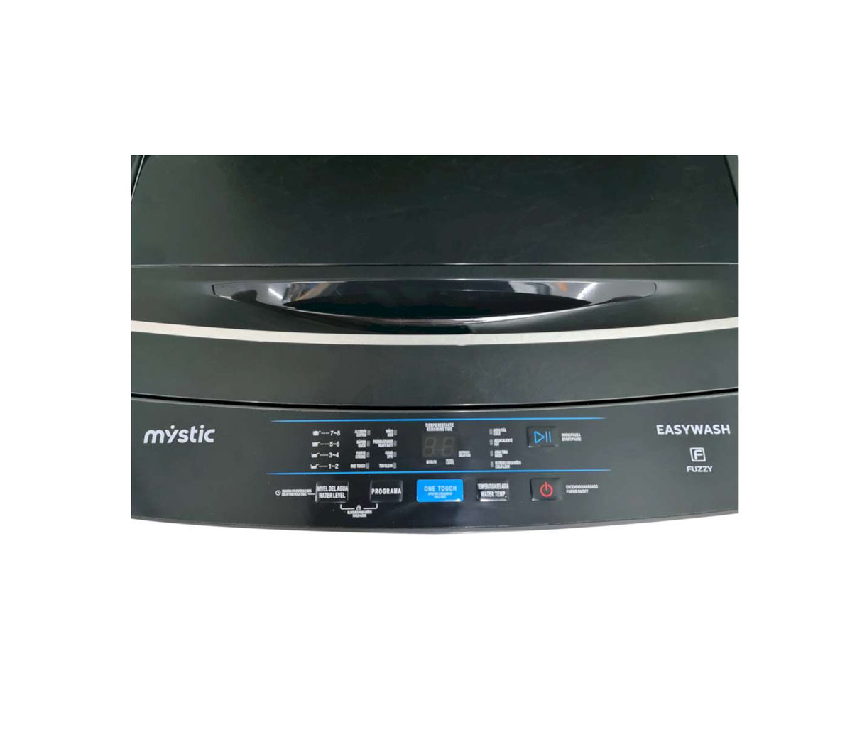 Lavadora automática 12 kg tapa de vidrio soft touch gris Mystic