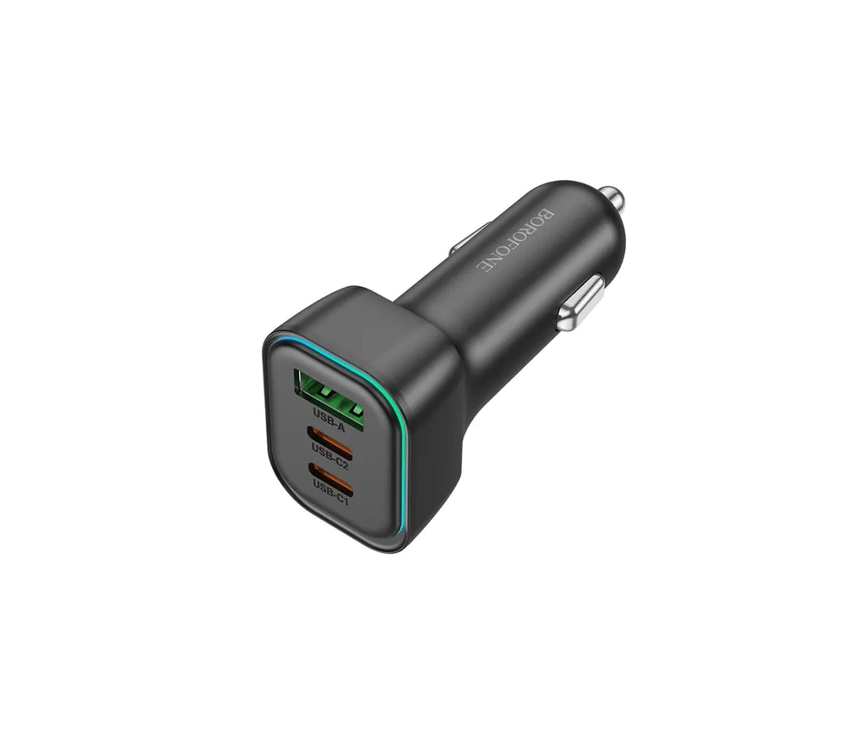 Adaptador cargador puerto 3 en 1 60W negro Borofone