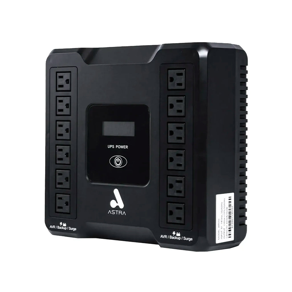 UPS 650VA/360W con indicador LED 12 tomas Astra