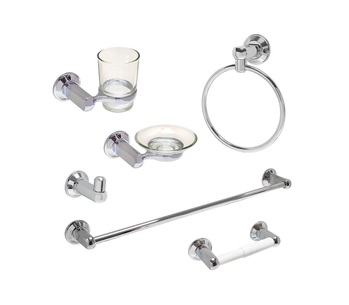 Accesorio para baño 6 piezas cromado Boumac