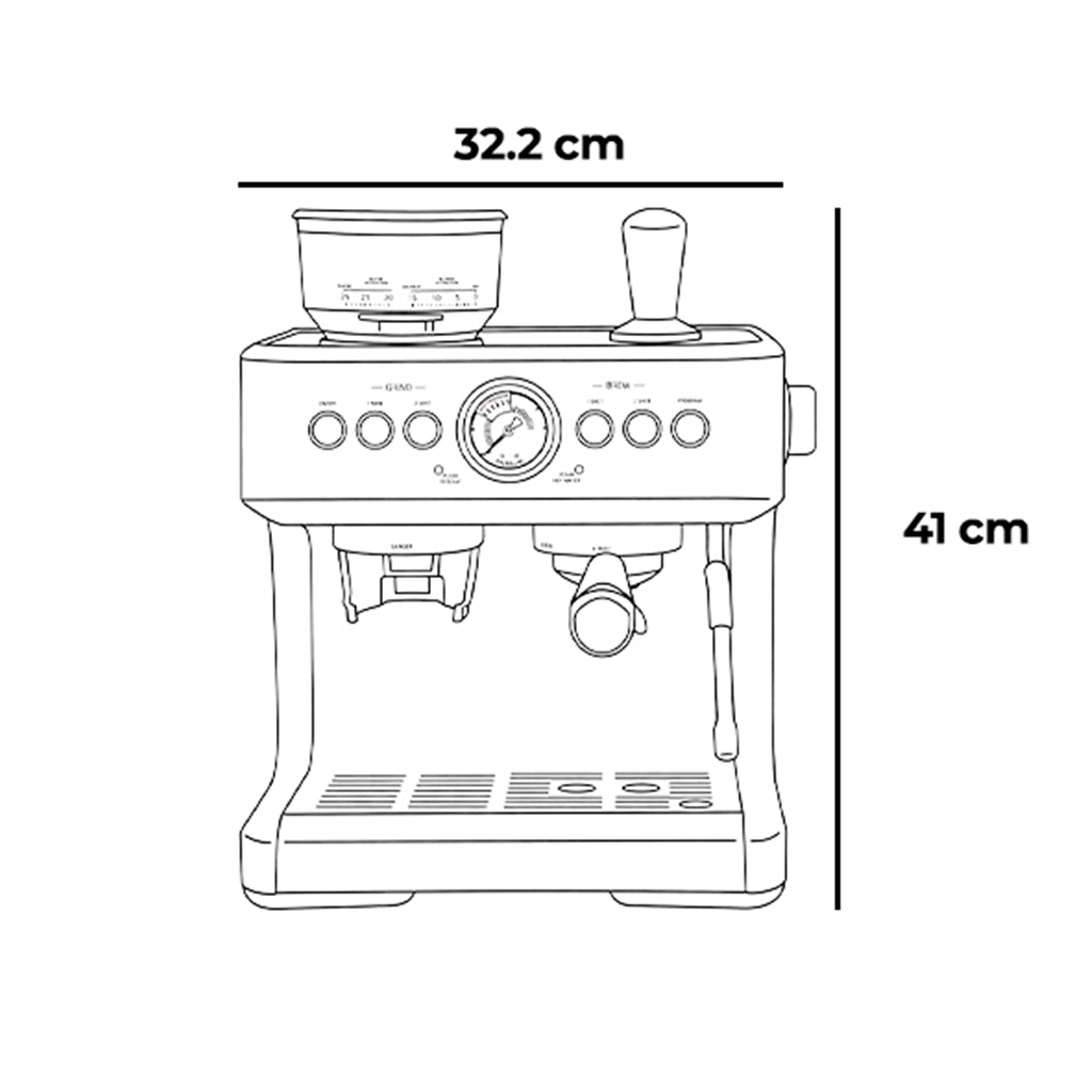 Cafetera espresso con molino Barista Pro Vetrux
