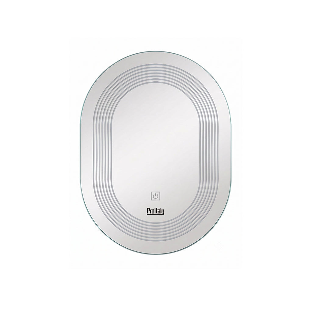 Espejo ovalado con interruptor táctil LED 80x60cm Proitaly