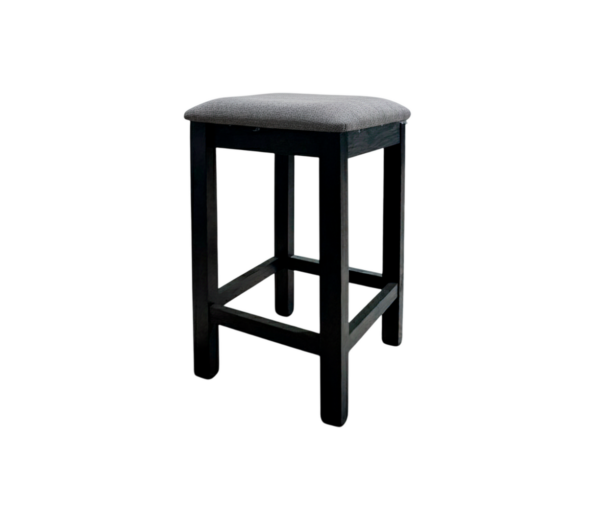 Banqueta cuadrada sin respaldo con 70 cm tapizado tela shenil gris isabel