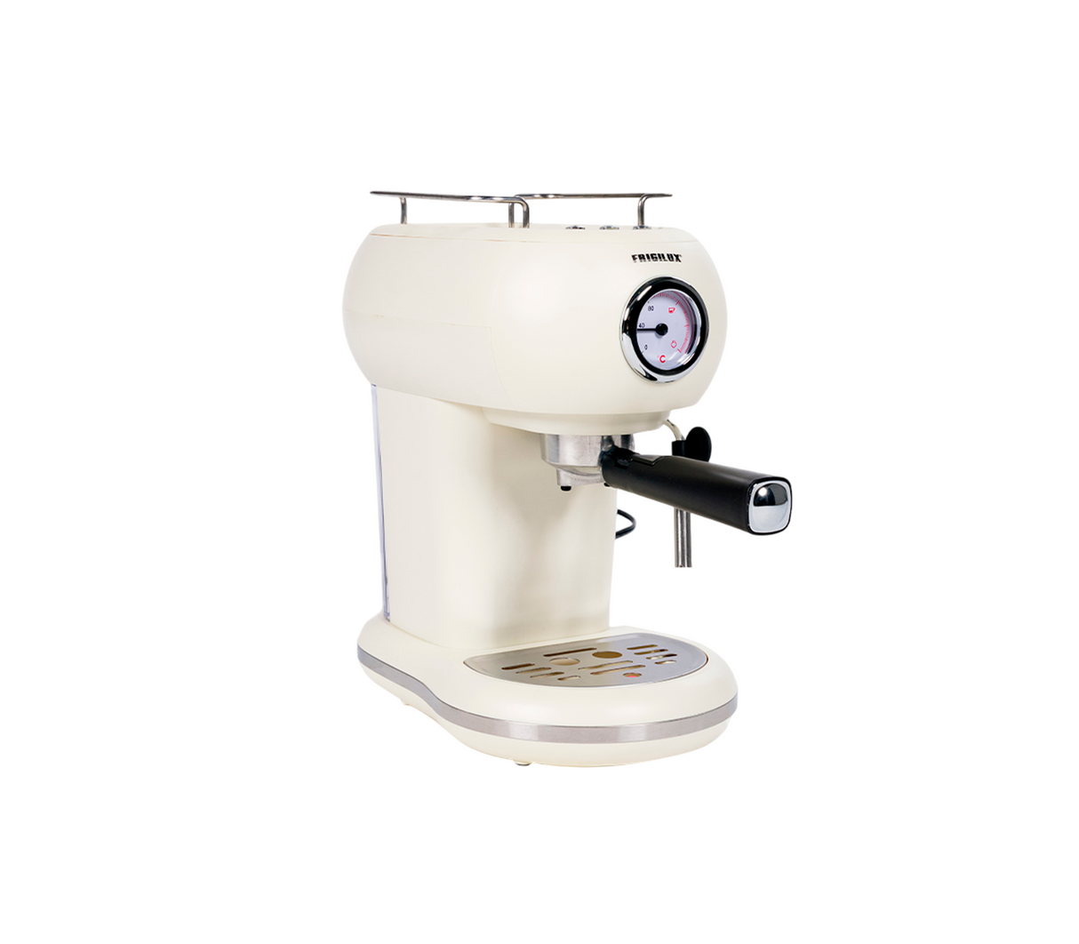 Cafetera de expreso/capuchino 2 tazas color crema Frigilux