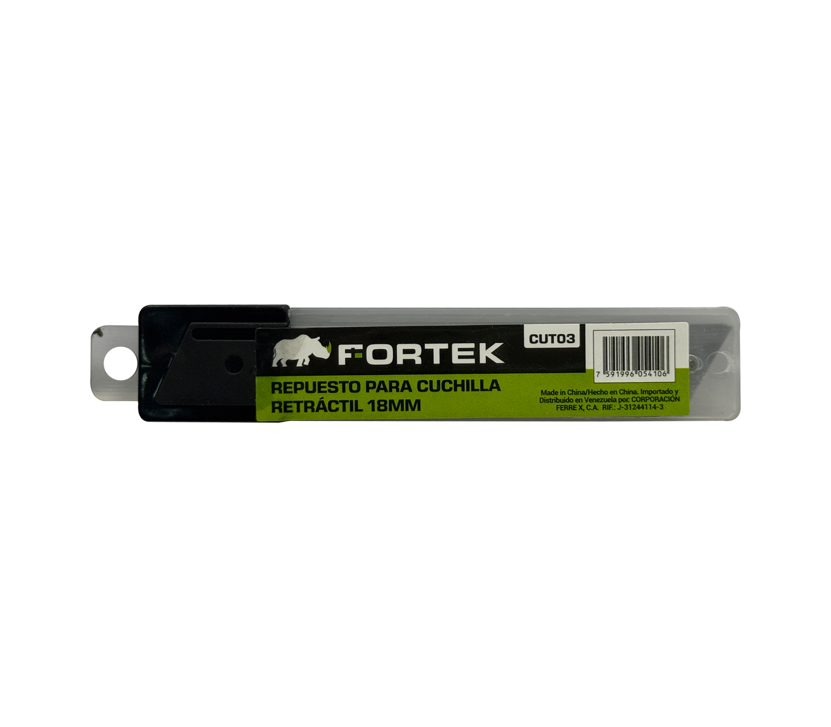 Set de cuchilla para exacto 10 piezas 18x100mm Fortek