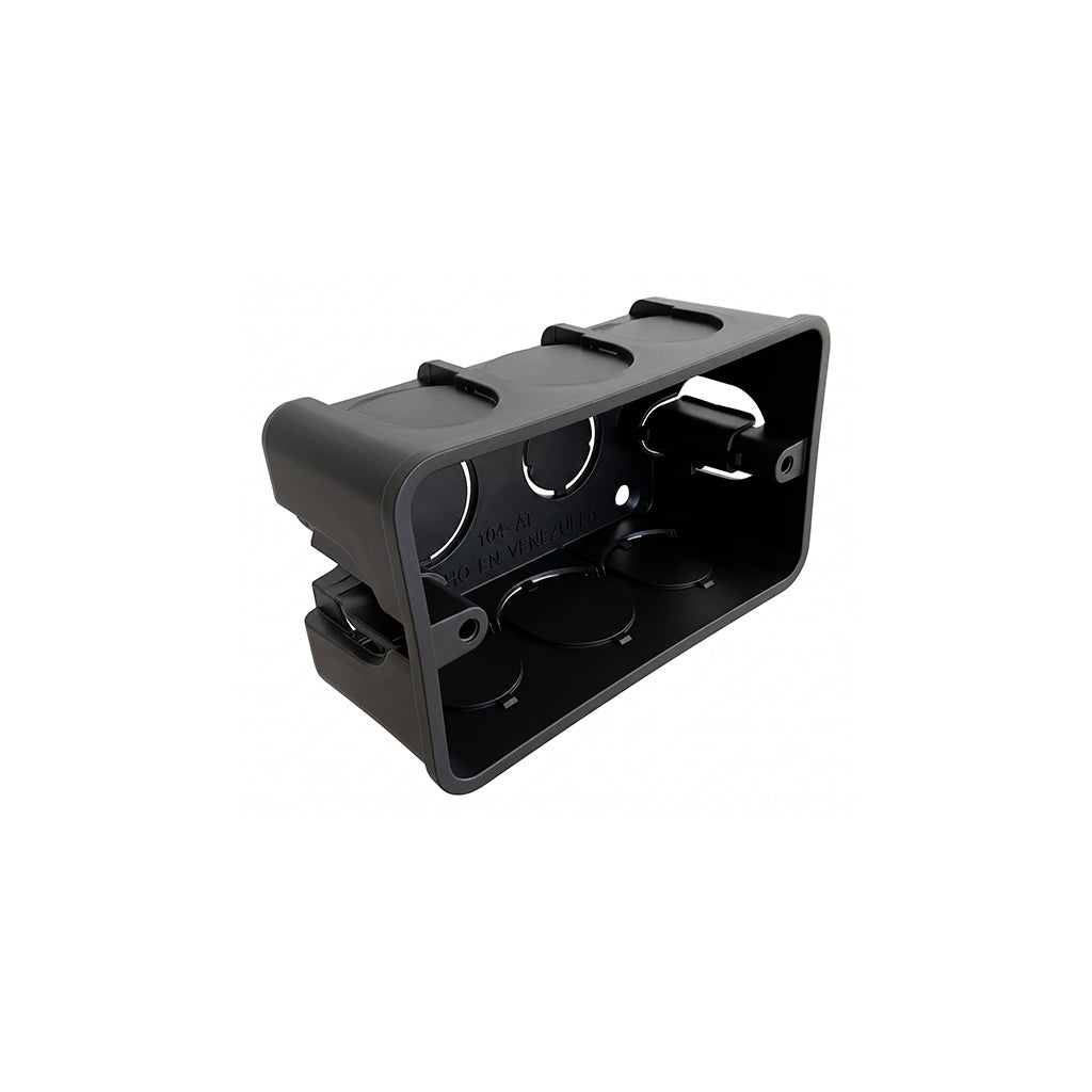 Cajetín plástico 4x2 rectangular negro Nexon
