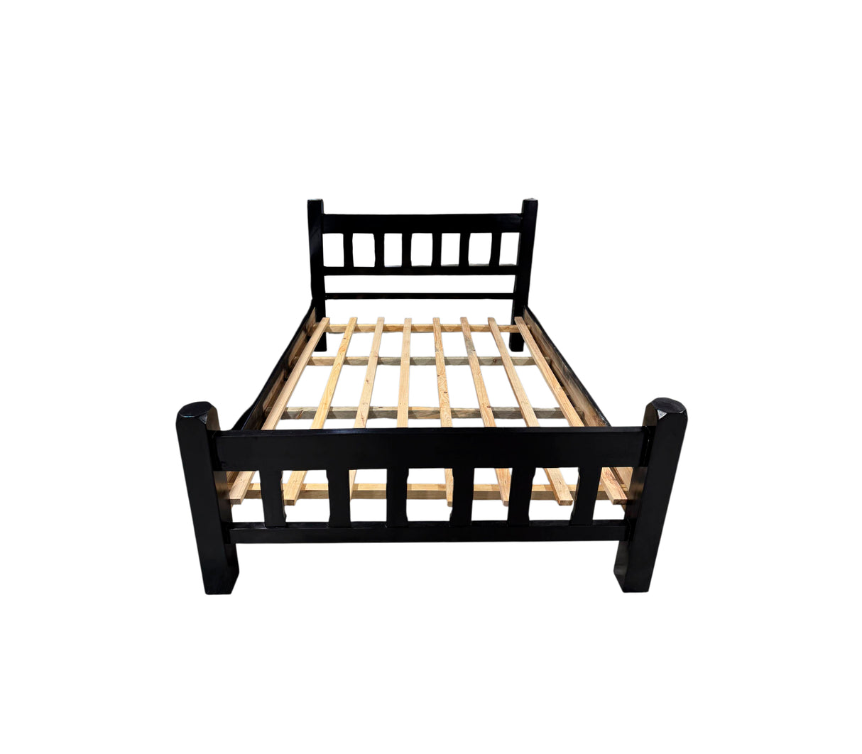 Cama matrimonial 140x190 copete 10x10 wengué Pino Z